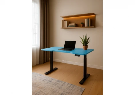 Компьютерный стол Notta Маркос 140х80 голубой / черный