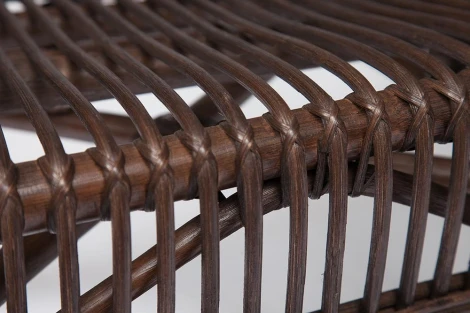 КОМПЛЕКТ " NEW BOGOTA " ( диван + 2 кресла + стол со стеклом ) /с подушками/ coco brown (коричневый кокос) (ротанг)