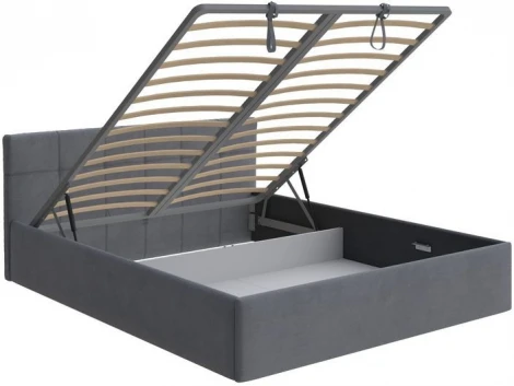 PROxSON Кровать Domo с бельевым ящиком (Ткань: Велюр Ultra Мокрый асфальт) 90x200