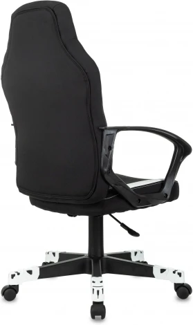 Кресло игровое Zombie 100 черный/белый ткань/эко.кожа крестов. пластик