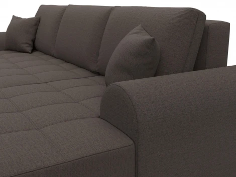 Диван угловой Лига-080 угол правый (ДСП/Пластик/Рогожка/Коричневый) Лига Диванов 134741