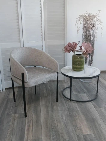 Стул НИКОЛЬ цвет REEF 08 Светло-серый, ткань/ черный каркас M-City 64777