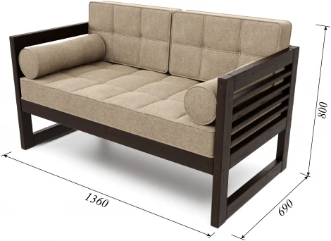 Диван Arsko прямой Сега М венге рогожка бежевая