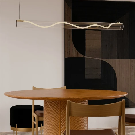 Подвесной светильник Lightera Luara LE102L-180G Wi-Fi (LED, 220V, управление смартфоном, голосовое управление, умный дом - Алиса, Tuya Smart, Маруся, Smart Life, Экосистема Сбер, на тросе)