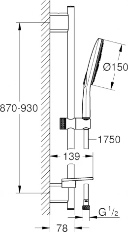 Душевой гарнитур Grohe Rainshower SmartActive 26593000