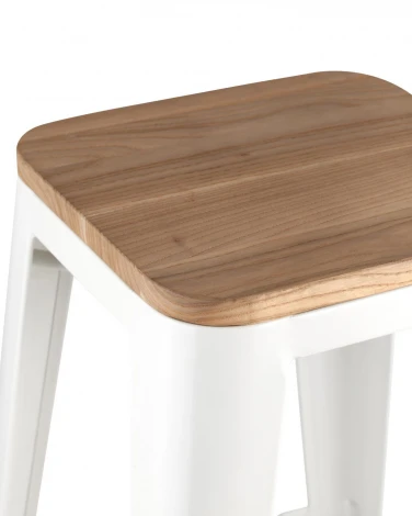 Барный стул Tolix Wood Белый матовый