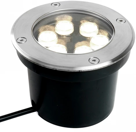 Встиваемый светодиодный свтельник (грунтовый) Feron SP2802 48346 6W, AC12-24V, низковольтный, 4000К, металлик, вн.диаметр: 90m, IP67