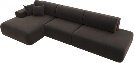 Диван угловой Лига-036 НПБ Модерн Лонг левый угол (Коричневый/Велюр) Лига Диванов арт.121428L