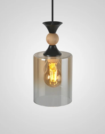 Подвесной светильник Мелодия Света Scandi PS8717-3 BK+Wood 000060440