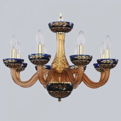 Подвесная люстра Bohemia 1308 1308/8/195 G Am/Amber-Blue/H-1J