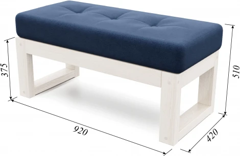 Банкетка Arsko Амбер беленый дуб синий велюр