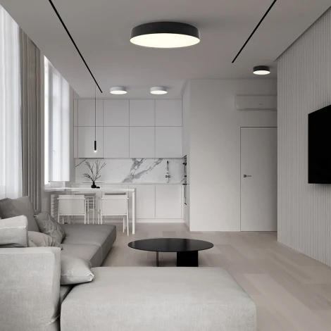 Светильник накладной со светодиодами Feron “Simple matte” AL200 48079 28W, 1960Lm, черный (4000К) (220V, круглые)