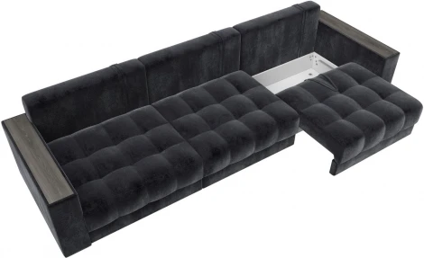 Диван прямой с декором Лига-049 НПБ Лонг Лига Диванов (Велюр) арт.128441