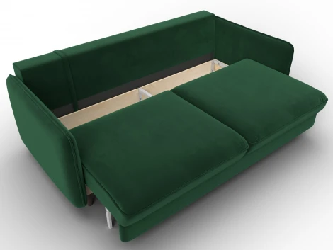 Диван прямой Лига-064 НПБ (ДСП/Дерево/Велюр/Зеленый) Лига Диванов 134777