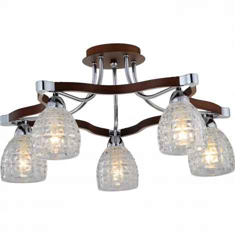 Потолочная люстра N-Light 415 415-05-13 chrome + walnut
