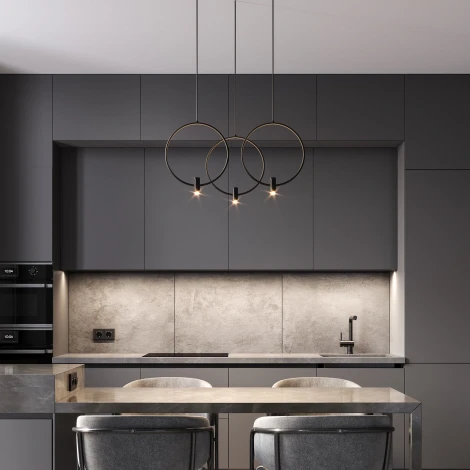 Подвесной светильник светодиодный Eurosvet Layla 50257/3 LED черный (220V, на проводе)
