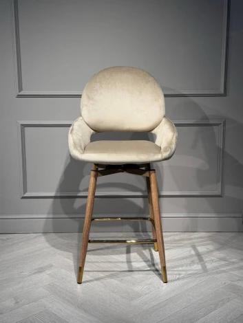 Стул барный IST-CASA Виола BS1376-BG-4, бежевый/орех