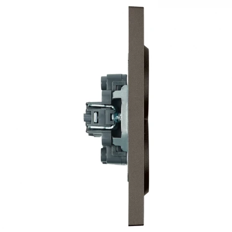 Розетка двойная без заземления со шторками (антрацит, soft touch) Stekker Эмили 49929