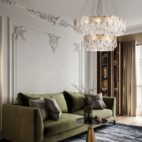 Подвесная люстра хрустальная Modelux ML.7445.800.500 GD