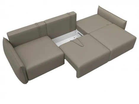 Диван прямой Лига-051 НПБ Лонг (ЛДСП,Брус,Фанера/Пластик/Экокожа/Бежевый) Лига Диванов 129882