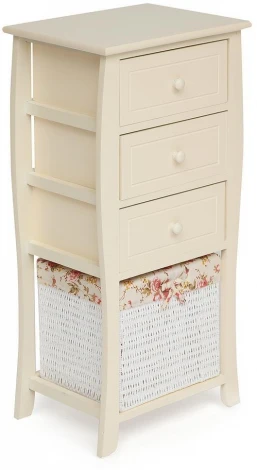 Тумба с корзиной и 3 ящиками Secret De Maison ARC 3 (mod. HX16-828 S ) butter white (слоновая кость) (дерево павловния, мдф)