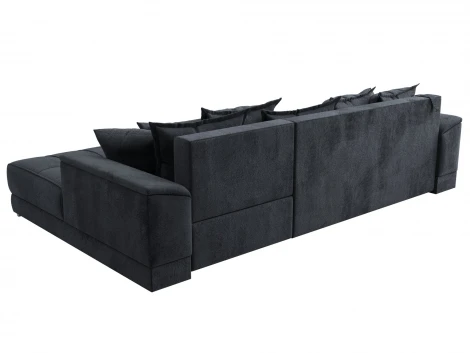 Диван угловой НордСтар правый угол (ДСП,Брус/Пластик/Велюр/Темно-серый) Лига Диванов 127943