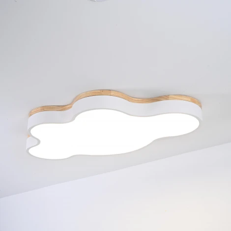 Потолочный светильник Wi-Fi Cloud Eco D83 White By ImperiumLoft Cloud-Eco01 (для детской, LED, 220V, голосовое управление, умный дом - Алиса, тучи)