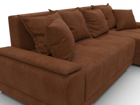 Диван угловой Лига-119 угол правый (ДСП,Брус,Фанера,ЛДС,Велюр/Терракотовый) Лига Диванов 137097