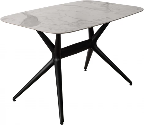 Стол обеденный обеденный JET CERAMIC прямоугольный 120*80 (Термопластичный полимер, Черный) FA Nero Statuario 80х120