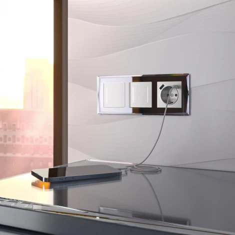 Умный сенсорный выключатель одноклавишный с подсветкой (белый) Werkel W4513001 (a064139)