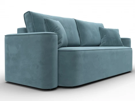 Диван прямой Лига-118 НПБ (ДСП,ЛДСП,Брус,Фанера,Велюр/Бирюзовый) Лига Диванов 137073