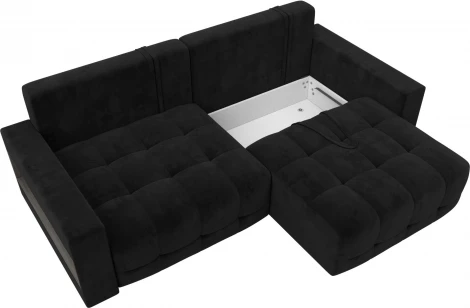 Диван прямой с полками Лига-053 НПБ Лига Диванов (Велюр) арт.128894