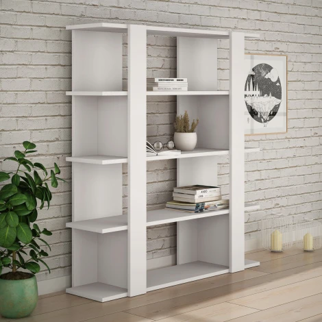 Стеллаж Прямые TITA BOOKCASE (ЛДСП/Белый) LEVE
