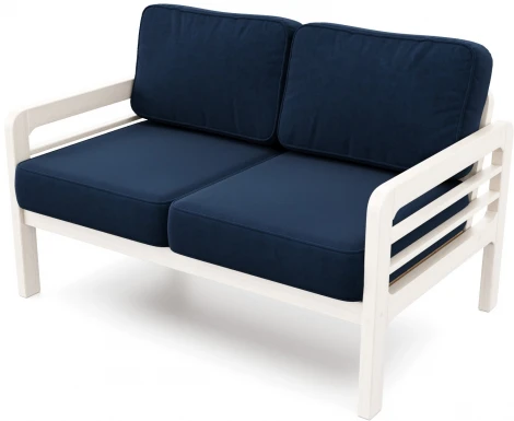 Диван Arsko прямой Бергер М беленый дуб велюр синий