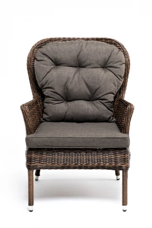 Кресло плетеное, цвет коричневый с подушками 4SIS Алиса YH-C1618W brown