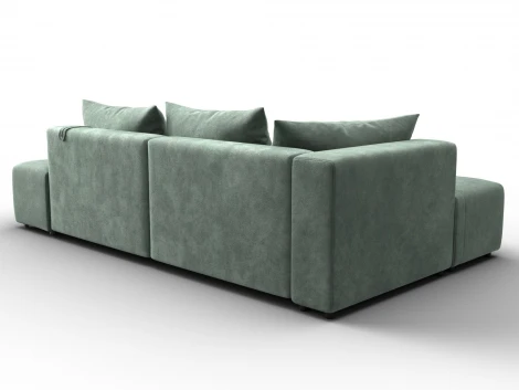 Диван угловой Лига-103 НПБ угол левый (ДСП,Брус,Фанера,Велюр/Зеленый) Лига Диванов 134825L