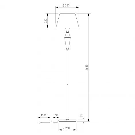 Торшер с декором из керамики Eurosvet Teja 109014