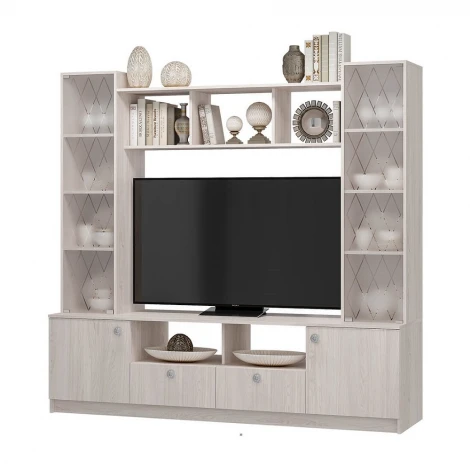 Стенка в гостиную БТС Зарина ЦС-01, ясень белый