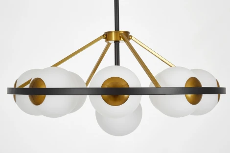 Потолочная люстра на штанге Lumina Deco Donzano LDP 8034-9 BK+WT (220V, шарики)