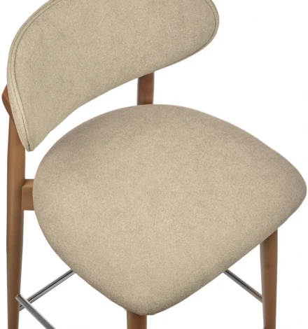 Стул полубарный Bradexhome Lucas 3 латте букле ножки цвета орех