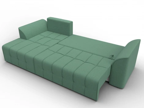Диван угловой Лига-113 угол левый (ДСП,Рогожка/Зеленый) Лига Диванов 136706L