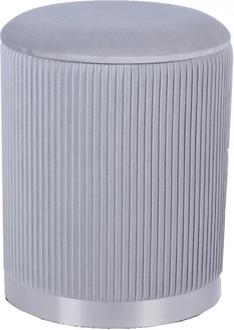 Пуф Шарлотта с ящиком серебро велюр серебристый Stool Group арт.УТ000039502