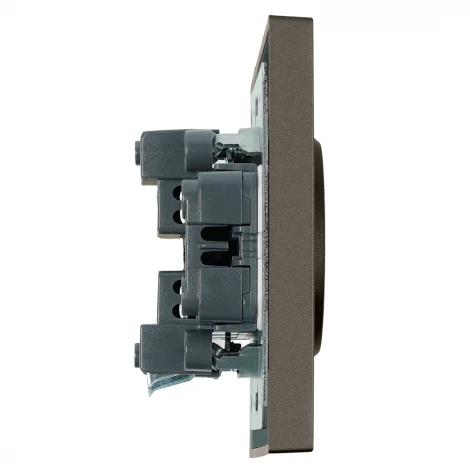 Розетка двойная без заземления со шторками (антрацит, soft touch) Stekker Эмили 49929