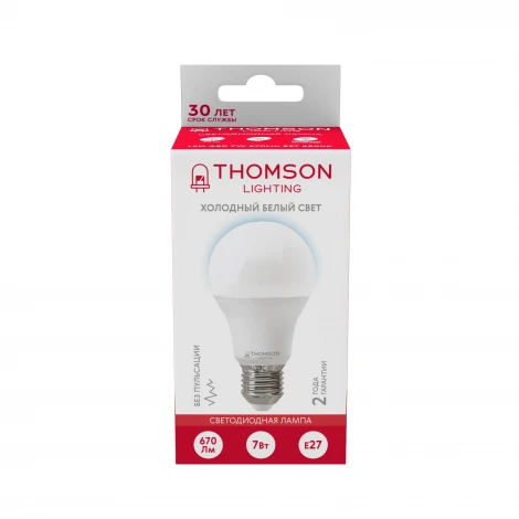 Лампочка светодиодная белая груша E27 7W Thomson A60 TH-B2301