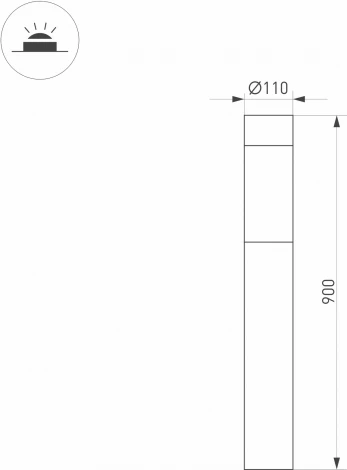 Светильник LGD-STEM-BOLL-H900-10W Warm3000 (BK, 185 deg, 230V) (Arlight, IP65 Металл) 046613