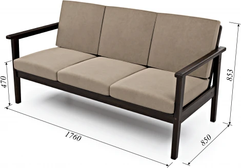 Диван Arsko прямой Лориан Б венге велюр бежевый