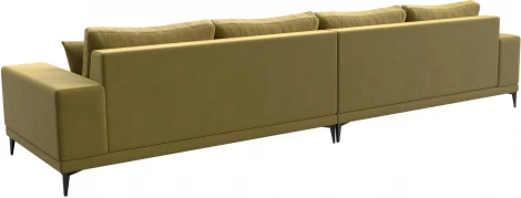 Диван прямой Льюес Лонг (Желтый/Микровельвет) Лига Диванов арт.122390
