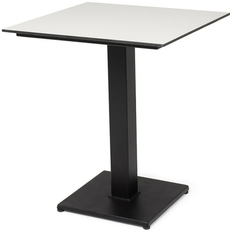 "Каффе" интерьерный стол из HPL квадратный 75х75см, цвет молочный, подстолье черное чугун 4SIS арт.УТ-00005144
