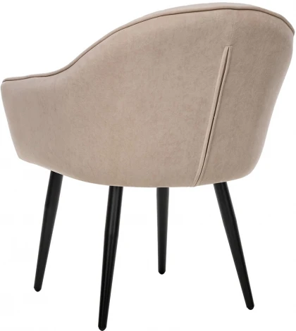 Стул с подлокотниками Вайд, каркас Черный, велюр Бежевый 2500000185779 Leset