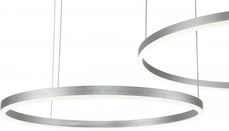 Подвесной светильник Galass V000012L (14001/2P Silver) (LED, 220V, пульт управления, на тросе, кольцо)